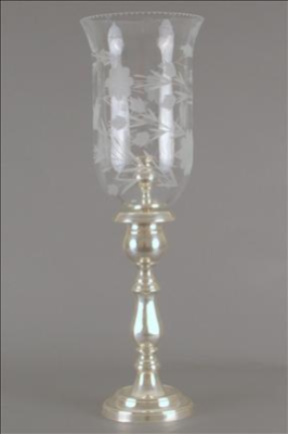 ENGLISH CANDLESTAND FLORAL SILVER